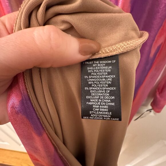 Shailene Foil Long Sleeve Dress In Painted Orchid - Size XL - NWT - Picture 8 of 9